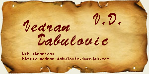 Vedran Dabulović vizit kartica